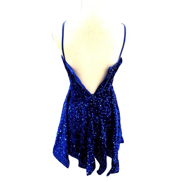 BLUE SEQUINS FLUFFY DRESS , Very Soft, Size M, Fairy Baby Doll, 90's, Stunning! - Picture 4 of 6